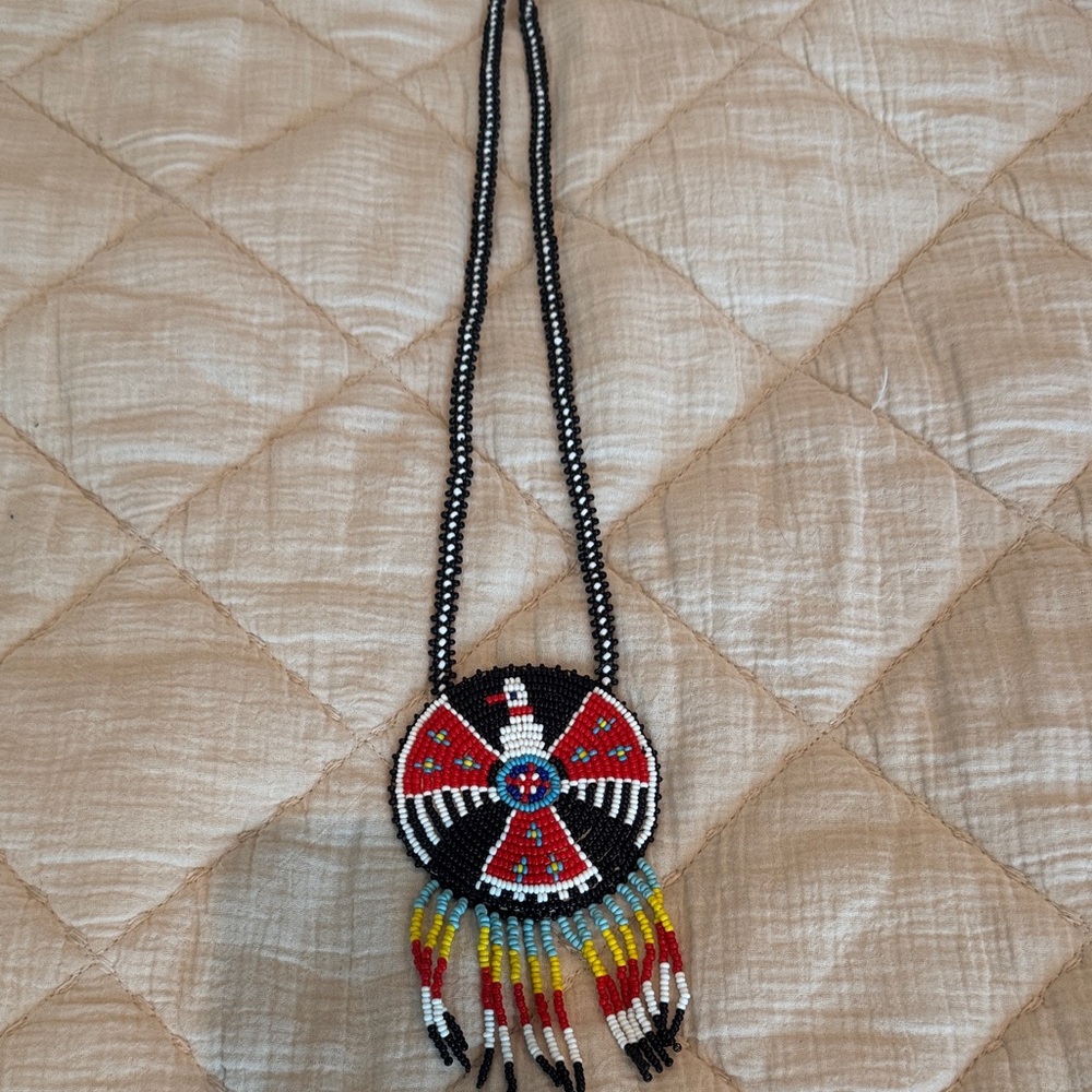 Beaded Necklace with Native American Design